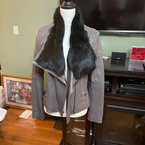 Badgley mischka leather jacket size small